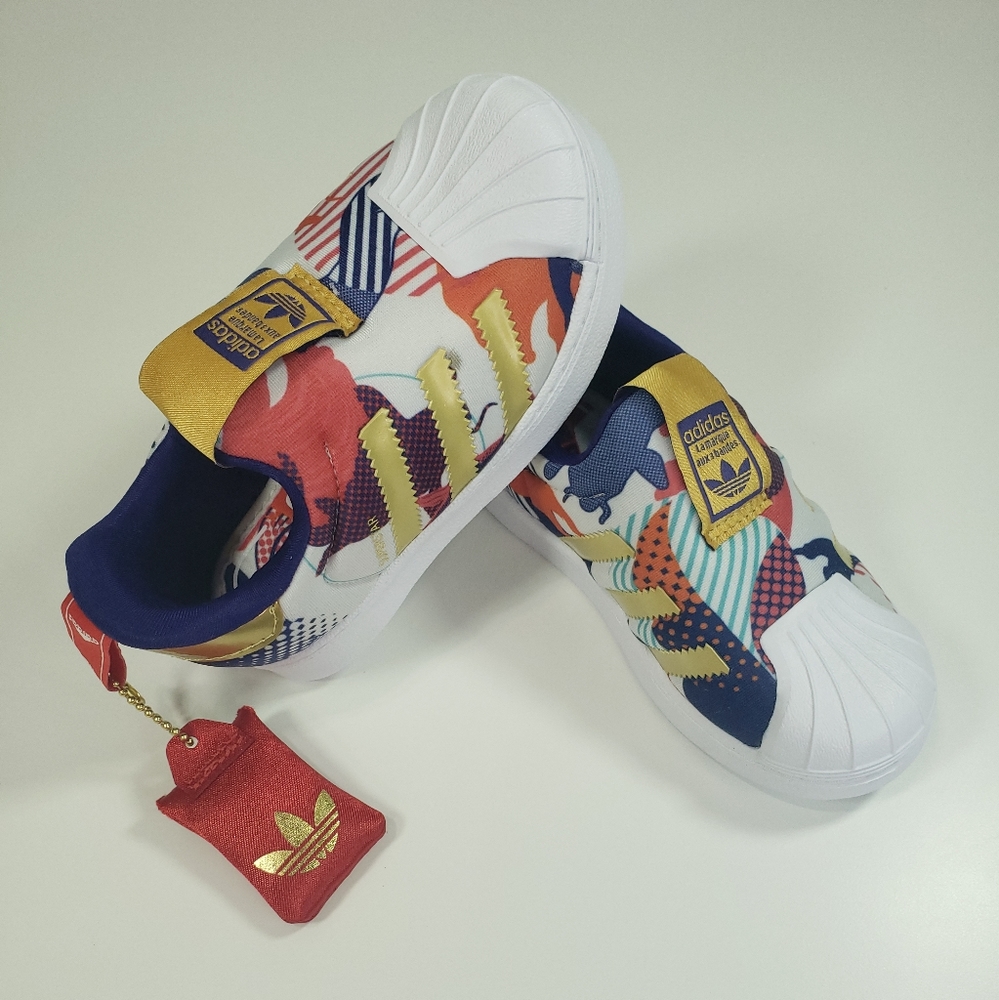 8K Adidas Superstar 360 Unisex Kids Toddler Multi Slip On Shoes Sneakers size 8